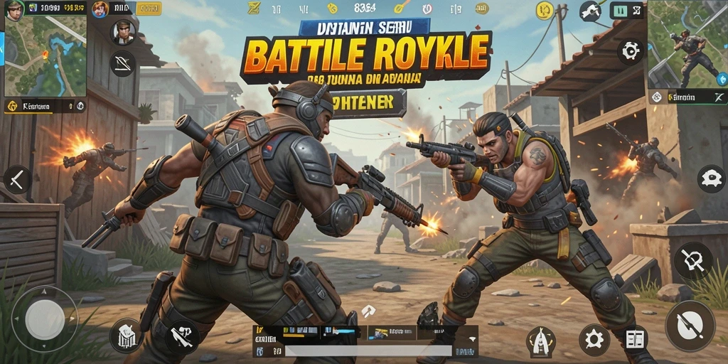 Gameplay seru dalam pertempuran Battle Royale yang mendebarkan.