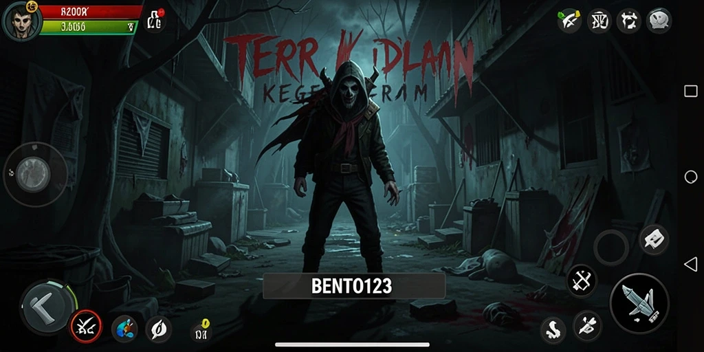 Screenshot gameplay menampilkan momen mencekam dalam BENTO123.