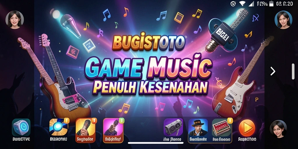 Screenshot gameplay BUGISTOTO menampilkan berbagai mode permainan musik yang menarik.