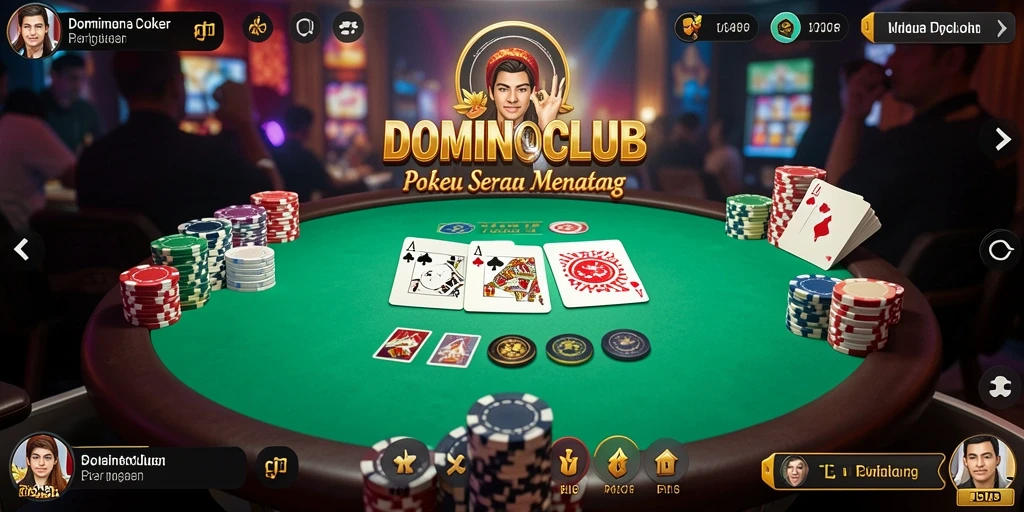 Tampilan gameplay seru dalam permainan Poker DOMINOCLUB.