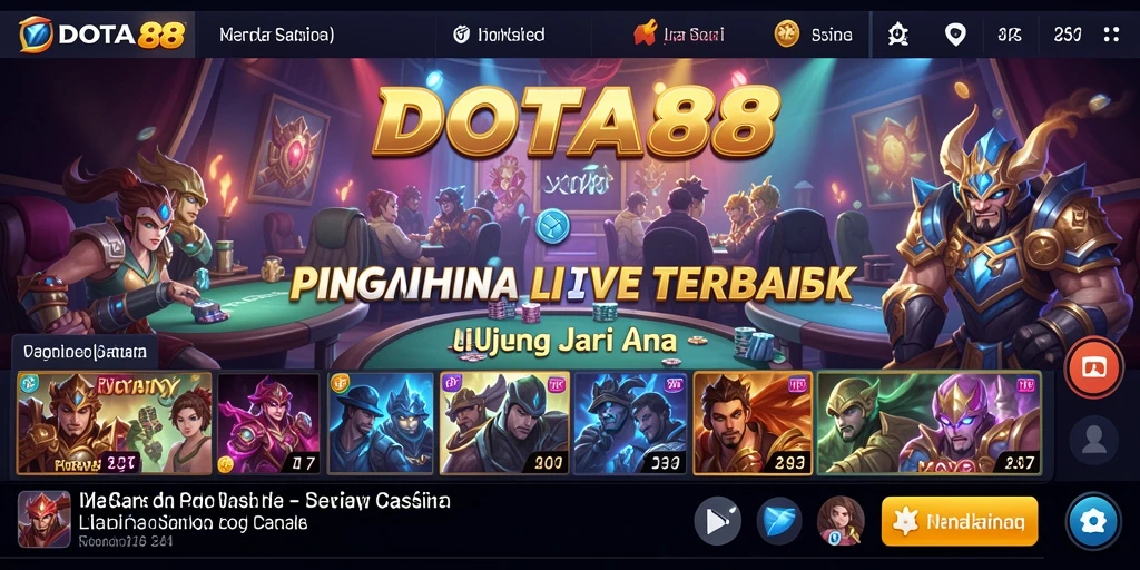 Screenshot DOTA88 menampilkan dealer langsung dalam permainan kasino.