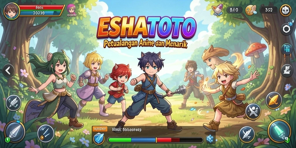 Tampilan menarik dari gameplay ESHATOTO dengan karakter anime.