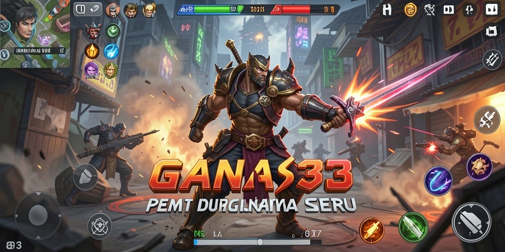 Screenshot gameplay pertarungan seru di GANAS33