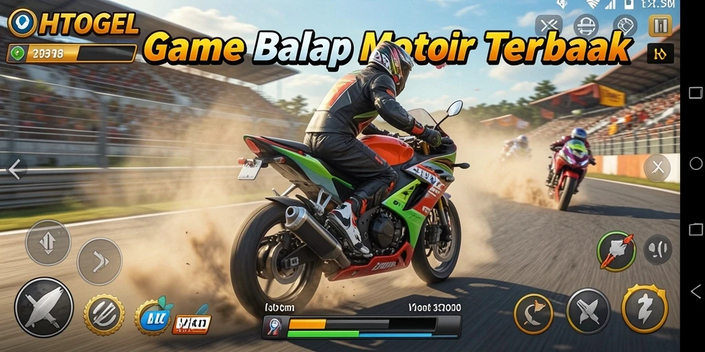 Tampilan menarik dari gameplay OHTOGEL saat balapan motor.