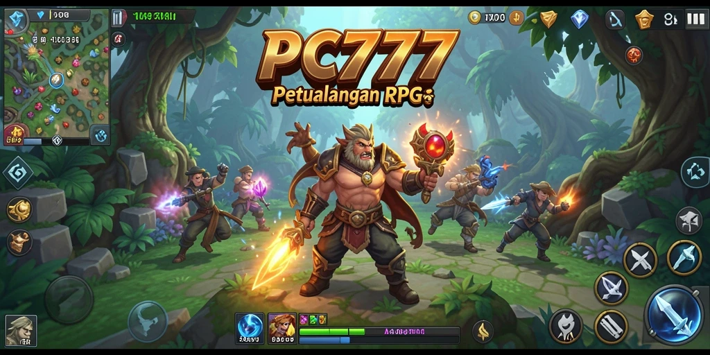 Screenshot utama menampilkan aksi seru di dunia RPG PC777.