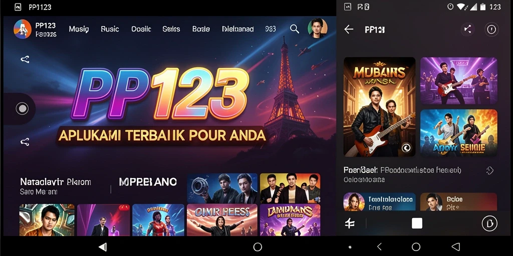 Tampilan menarik dari gameplay PP123 dengan beragam musik.