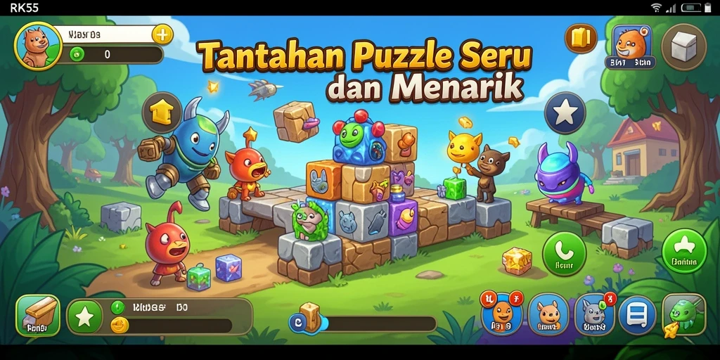 Tampilan gameplay seru dari RK55 dengan tantangan Puzzle menarik.