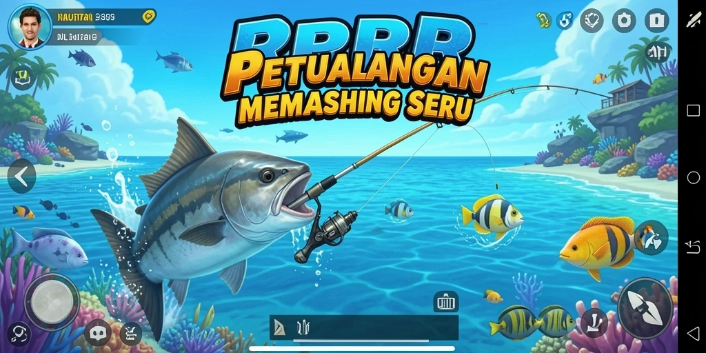 Screenshot RPRR menunjukkan aksi memancing yang menarik dan grafis yang memukau.