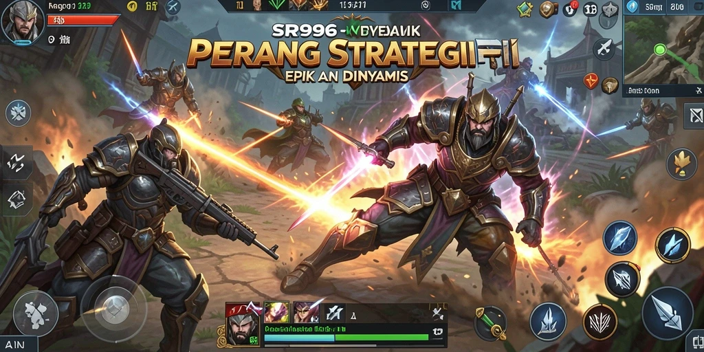 Tampilan gameplay SR996 yang menampilkan strategi pertempuran yang intens.
