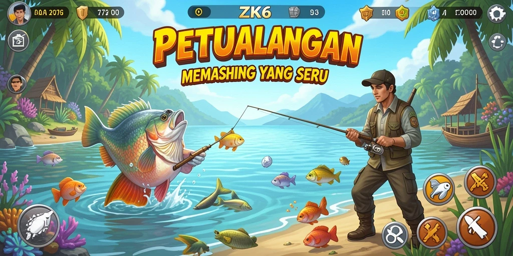 Tampilkan gameplay seru memancing di ZK6.